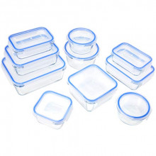 CHOLLO PRIME! 10 Recipientes de cristal para alimentos con cierre hermético AmazonBasics