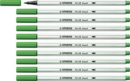 10 rotuladores de punta de pincel STABILO Pen 68 brush