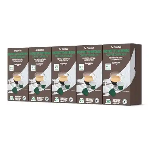 100 Cápsulas de café by Amazon Ristretto Intenso Compatibles con Nespresso - la cápsula a 0,10€!!