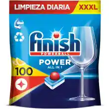 100 pastillas Finish Powerball Power All in 1 Limón para el lavavajillas