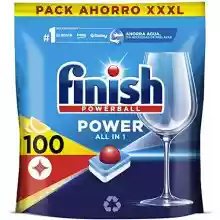 100 pastillas Finish Powerball Power All in 1 Pastillas para el lavavajillas Limón
