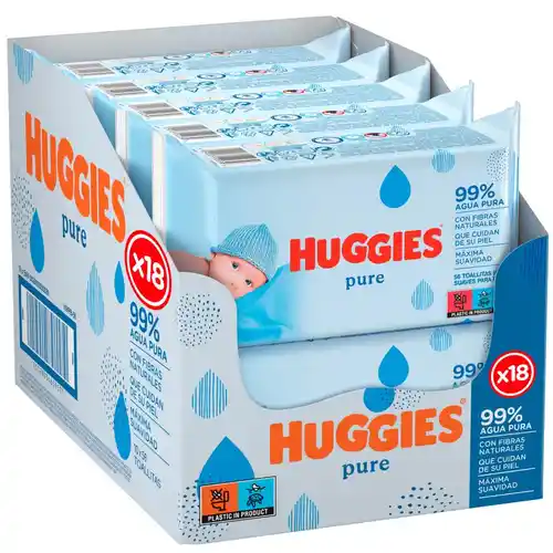 1008 Toallitas Huggies Pure con 99% Agua Pura
