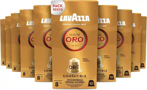 100x cápsulas Lavazza Qualita Oro 100 % Arábica compatibles con Nespresso