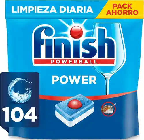 104 pastillas lavavajillas Finish Powerball Todo en 1 Max Regular