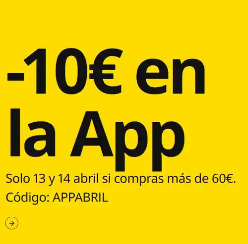 10€ de descuento IKEA desde la app (compras de más de 60€)