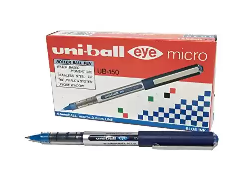 12 bolígrafos Uni-ball UB-150 - Eye Micro, azul