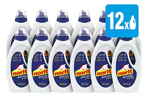 12 Botellas de detergente de 1125 ml de Norit prendas delicadas