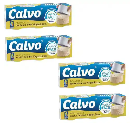 12 latas Atún Claro Calvo en Aceite de Oliva Virgen Extra (4 packs de 3)