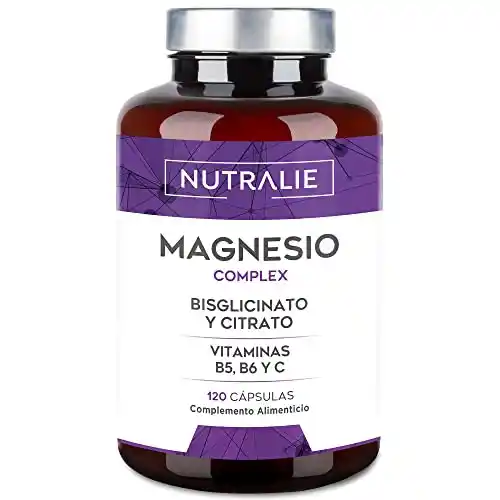 120 Cápsulas complemento alimenticio Citrato de Magnesio 1545mg + Magnesio Bisglicinato 600mg