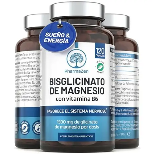 120 cápsulas de Bisglicinato de Magnesio con vitamina B6