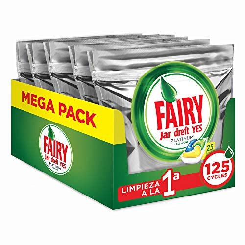 Detergente lavavajillas cápsulas Fairy 18 + 18 unidades Platinum todo en  uno Plus