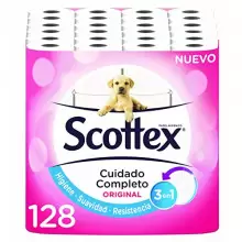 128 rollos Scottex Original Papel Higiénico