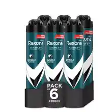 12x Rexona Black & White Invisible Hombre 200ml (2x6)