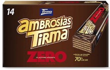 14 barritas de Tirma Ambrosías Zero Chocolate 70% Cacao