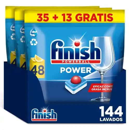 144 Pastillas de lavavajillas Finish Powerball All in 1 limón
