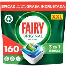 160 cápsulas Fairy Original Todo En Uno Pastillas Lavavajillas