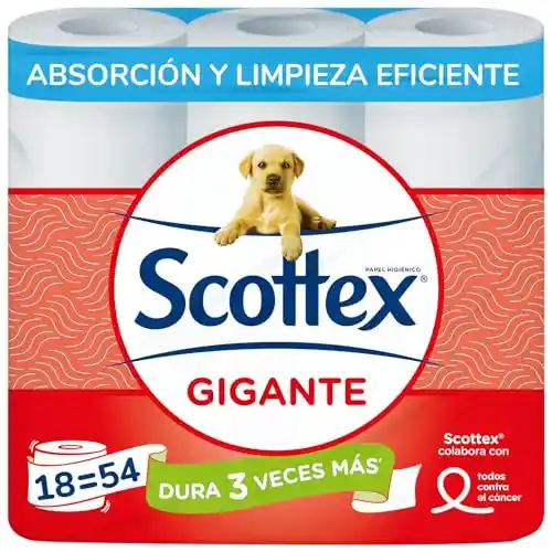 18x Rollos XXL Papel Higiénico Scottex Gigante Seco