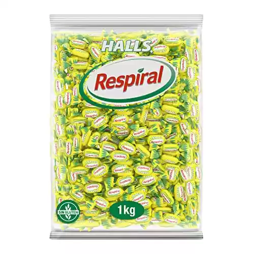 1kg de Halls Respiral - Caramelos Duros Sabor Limón y Mentol