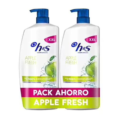 2 envases de 1000 litros de H&S Champú Anticaspa Apple Fresh