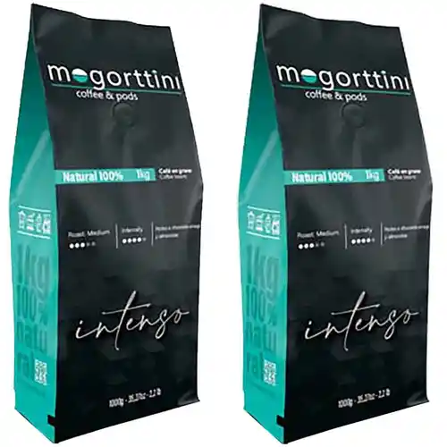 2 kilos café espresso Intenso Mogorttini 100% natural