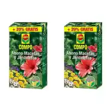 2 paquetes de 300 g de Abono para macetas y jardineras COMPO con Cuchara dosificadora