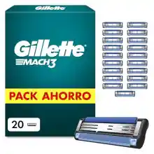 20 Cuchillas de Recambios Gillette Mach3