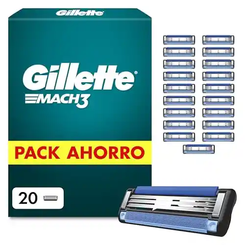 20 Cuchillas de Recambios Gillette Mach3