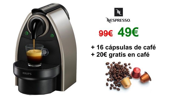 Cayo Vigilante Ofensa Chollazo! Cafetera Nespresso Krups XN 2140 solo 49€ (-50%) y gratis 20€