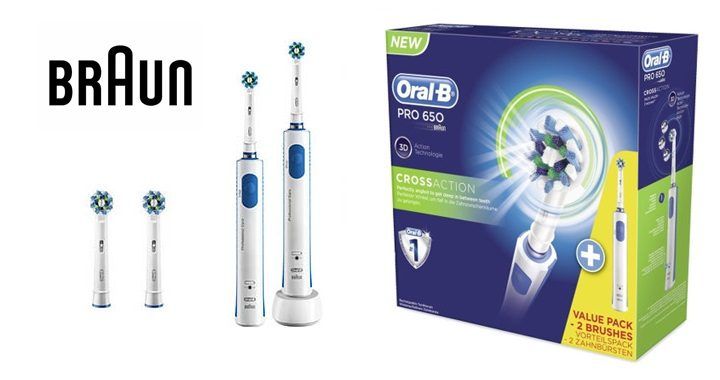 ¡Chollo! 2 cepillos eléctricos Braun Oral B Pro 650 solo 36,91€