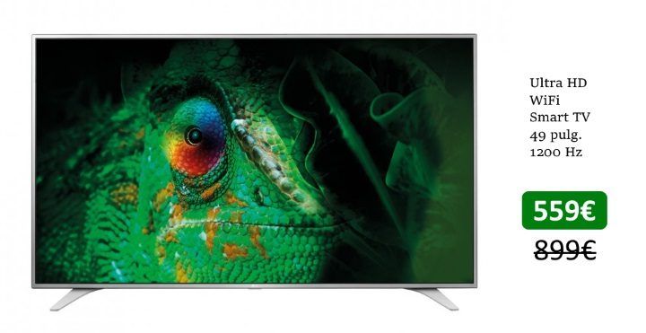 ¡Chollazo! Smart TV LG 49UH650V de 49" Ultra HD 4K sólo 559€