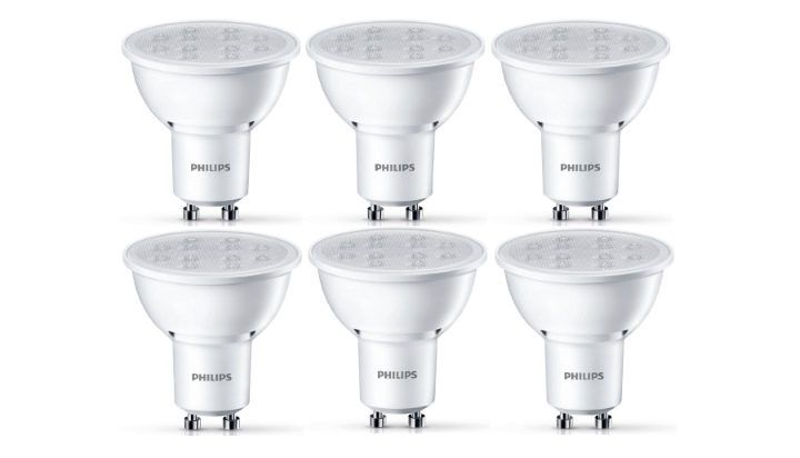 ¡Chollo! 6 bombillas LED Philips GU10 5W sólo 14,51€ (2,41€/ud)