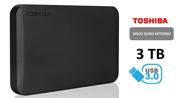 ¡Oferta! Disco duro portátil 2,5" Toshiba Canvio Basics de 3TB sólo 89€