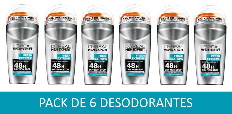 ¡Chollo! Pack 6 desodorantes L'Oréal Men Expert desde 8,38€