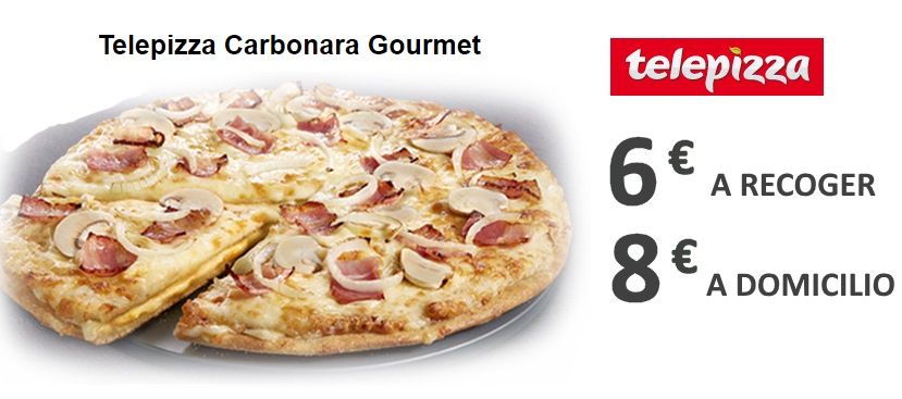 Prueba la nueva Telepizza Carbonara Gourmet por 6€ (código descuento)