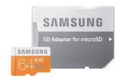 ¡Chollo! Tarjeta microSD Samsung Evo 64GB clase 10 por 16,50€
