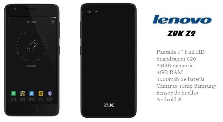 Lenovo Zuk Z2 64GB/4GB por sólo 150,61€ (código descuento)