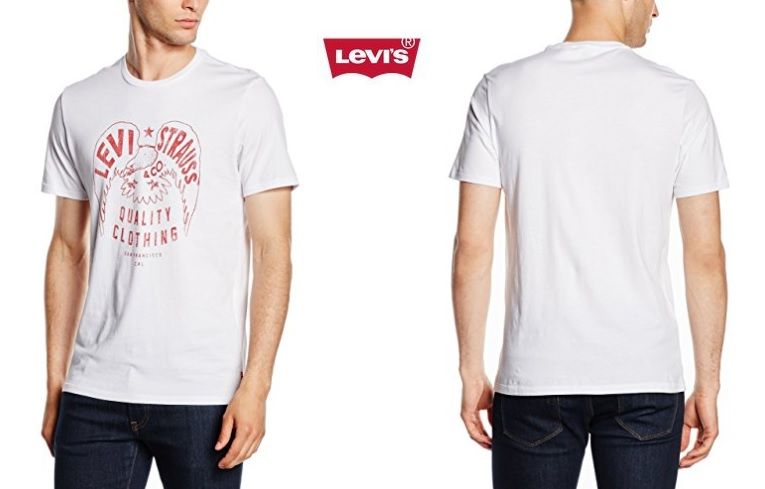 ¡Chollo! Camiseta Levi's hombre en blanco por sólo 11,68€ (53% descuento)