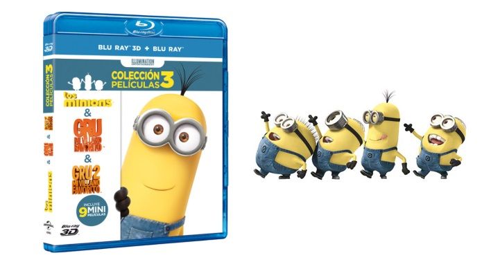 ¡Chollo! Pack Minions: Gru + Gru 2 + Minions en Blu-Ray y en 3D sólo 11,89€