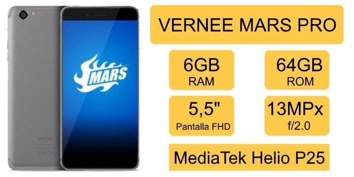 ¡Oferta Flash! Nuevo Vernee Mars Pro 6GB RAM/64GB sólo 160€