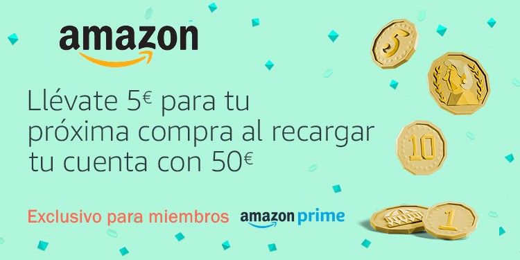¡Exclusivo para miembros Prime! 5€ gratis recargando tu cuenta de Amazon