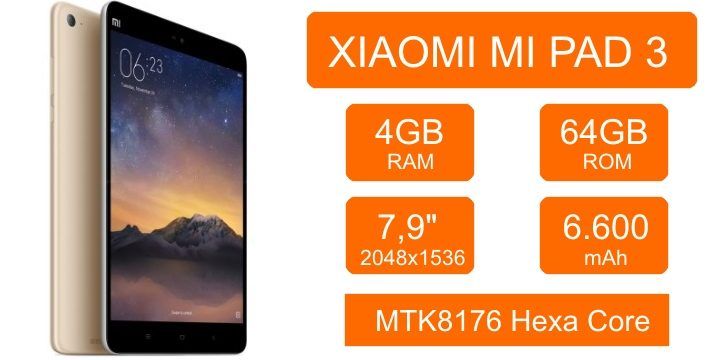 ¡Cupón descuento! Tablet Xiaomi Mi Pad 3 64GB/4GB RAM sólo 171€