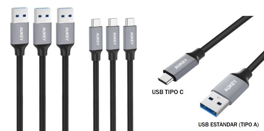 ¡Cupón descuento! Pack de 3 cables USB Tipo C a USB 3.0 por 5,99€