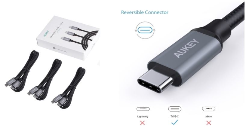 ¡Cupón descuento! Pack de 3 cables USB Tipo C a USB Tipo C por 10,99€