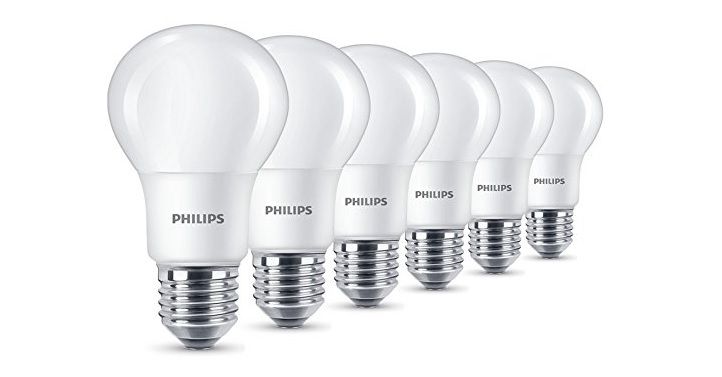Pack 6 bombillas LED Philips E27 8W 806lm