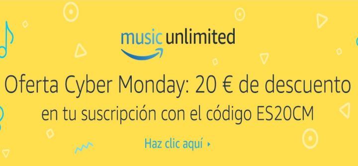 ¡Sólo hoy! 3 meses gratis de Amazon Music Unlimited por el Cyber Monday