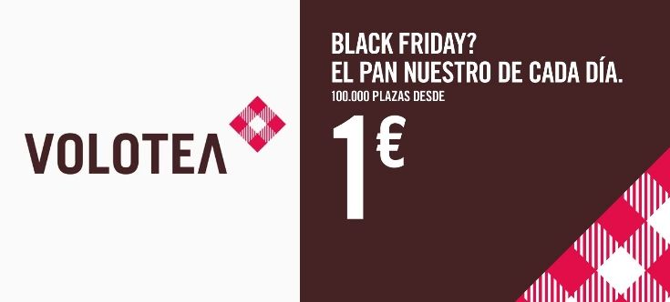 ¡Black Friday Volotea! 100.000 plazas desde sólo 1 euro hasta el viernes 24