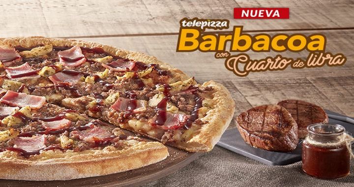 Nueva Telepizza Barbacoa con Cuarto de Libra por sólo 6€ con este código