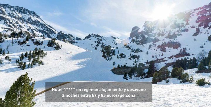 ¡Hasta 80%! 2 noches en hotel 4* Andorra la Bella desde 67€ por persona
