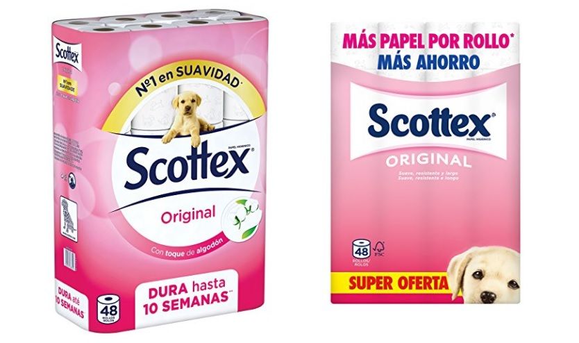 Pack 48 rollos Papel Higiénico Scottex Original por 10,25€ (descuento al tramitar pedido)