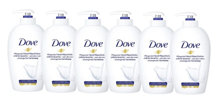 Pack 6 botes de jabón de manos crema hidratante Dove 250 ml (eligiendo compra recurrente)